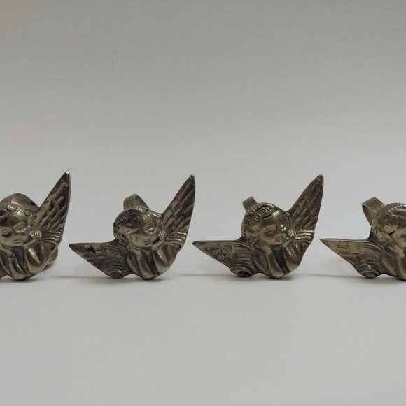 Angel Napkin Rings Set of 4 Cherubs Made in India Retro Vintage - Picture 6 of 10